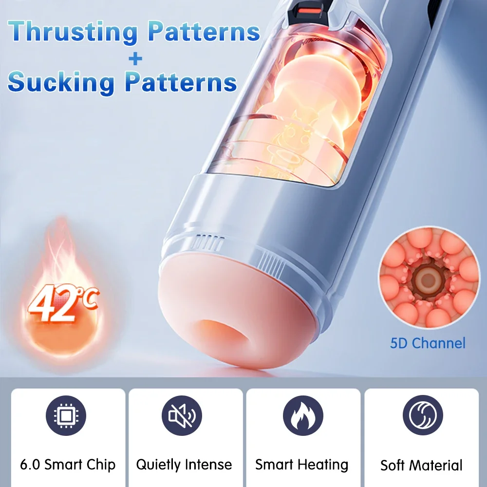 Automatic Masturbator for Men Artificial Vagina Blowjob Suck Machine Heating Vibrator Male Prostate Massager Cup Adult Sex Toys