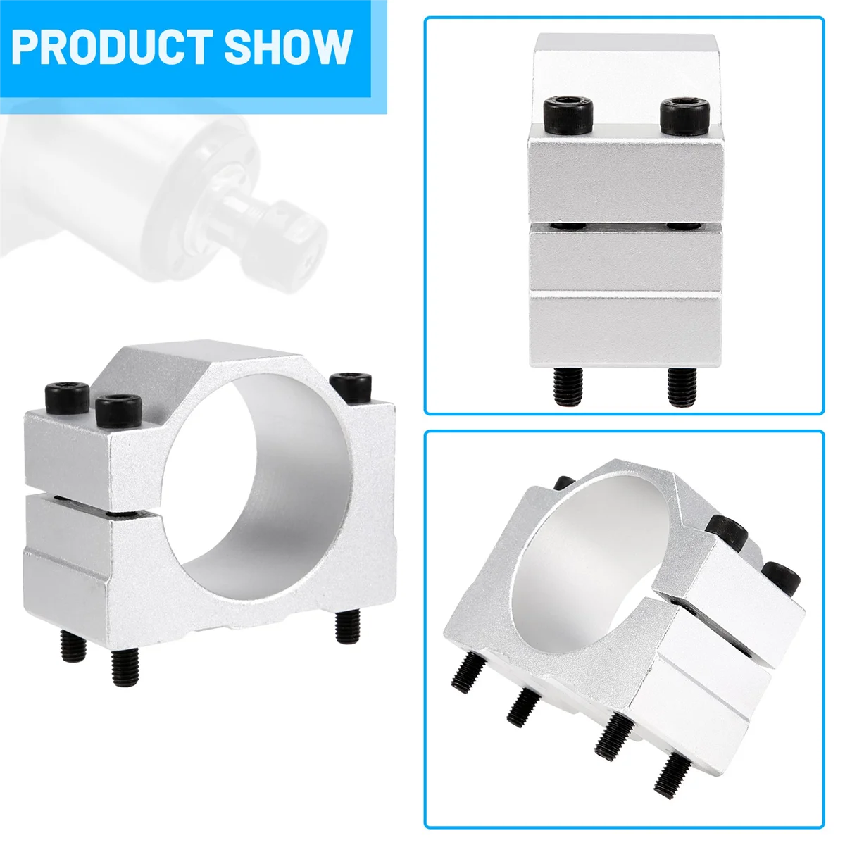스핀들 CNC 밀링 머신 모터, 나사 4 개, 스핀들 클램프 장착 브래킷 65mm, 1 개