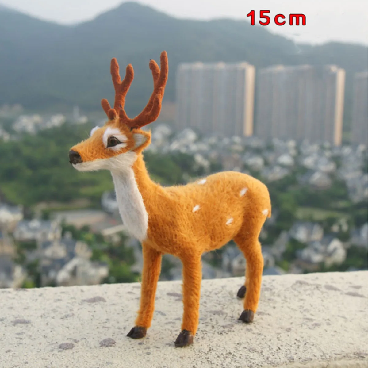 

5.9 Inch Christmas Elk Home Decor Realistic Design Standing Deer Holiday Decoration for Living Room Bedroom Kitchen Xmas Display