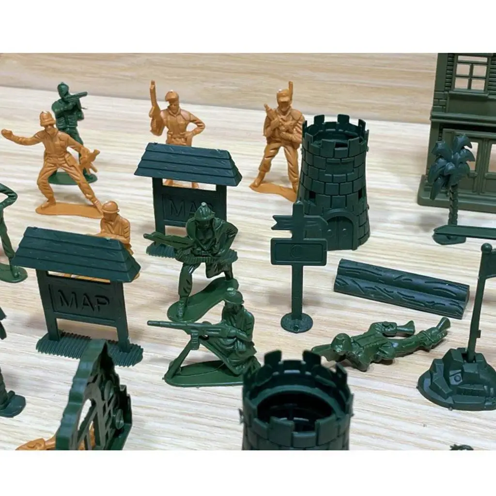 

Pack of 139 Men Soldier,5cm Figures Playset Plastic Display, Let Adults Or Kids Entertain