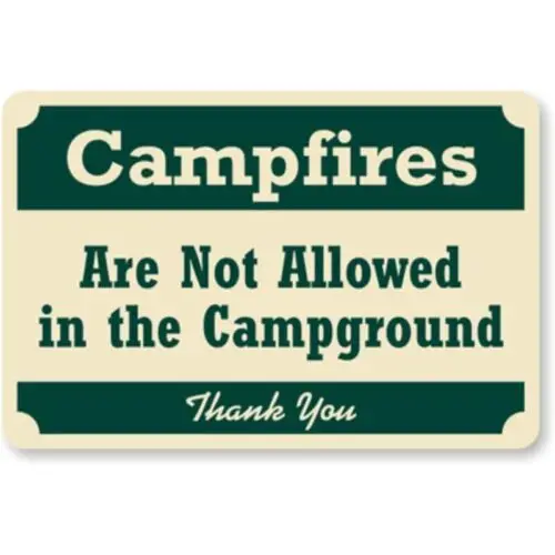 Campfires Campground Rule Aluminum Weatherproof Sign p1233-Aluminum