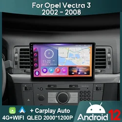 MAMSM Car Radio For Opel Vectra 3 2002-2008 Android 12 Multimedia Video Player GPS 4G Carplay Autoradio 2K QLED Head Unit Stereo