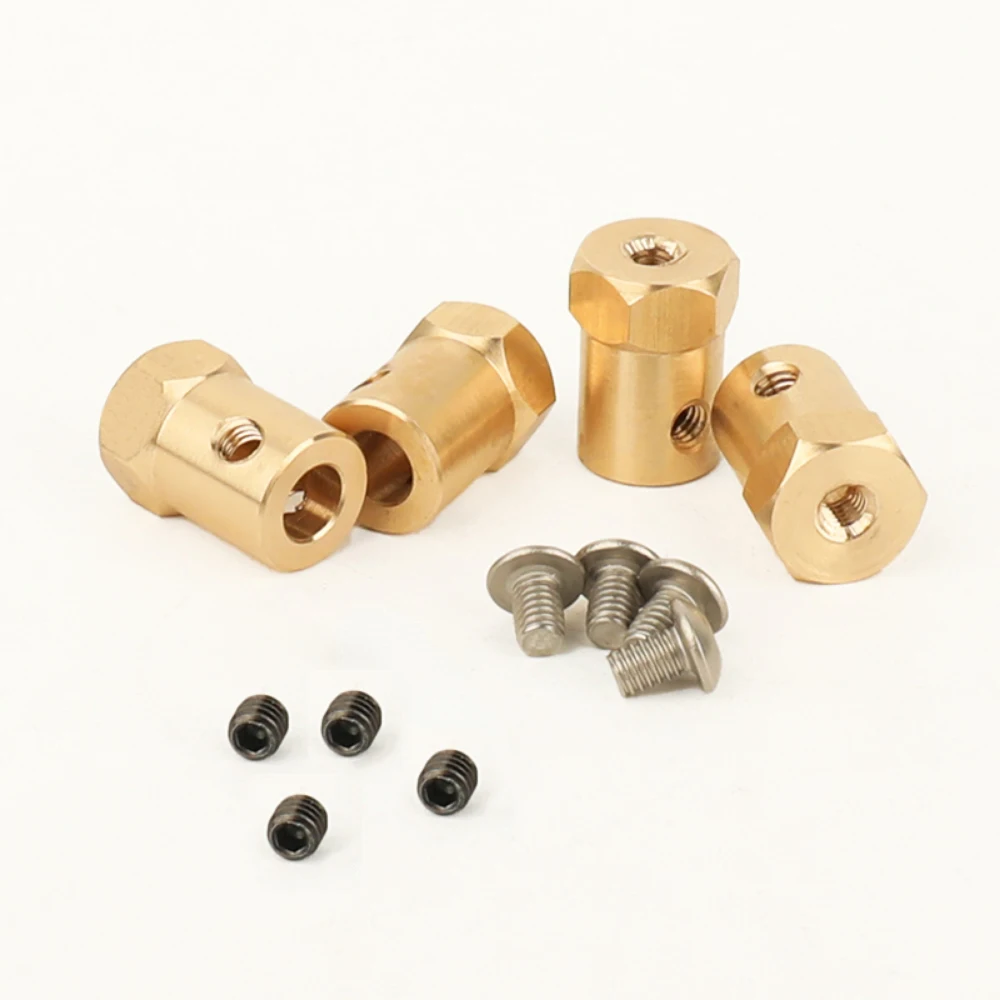 

4Pcs 5mm-12mm Brass Combiner Wheel Hub Hex Adapter Set for 1/16 WPL D12 C14 C24 B14 B24 B16 B36 MN D90 MN99S RC Car Parts