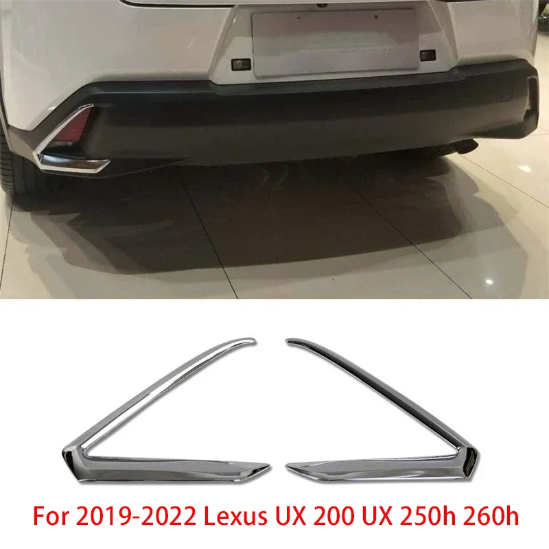 Car Chrome Chrome Rear Fog Light Lamp Cover Trim for 2019-2022 Lexus UX 200 UX 250h 260h Foglight Protector Accessories