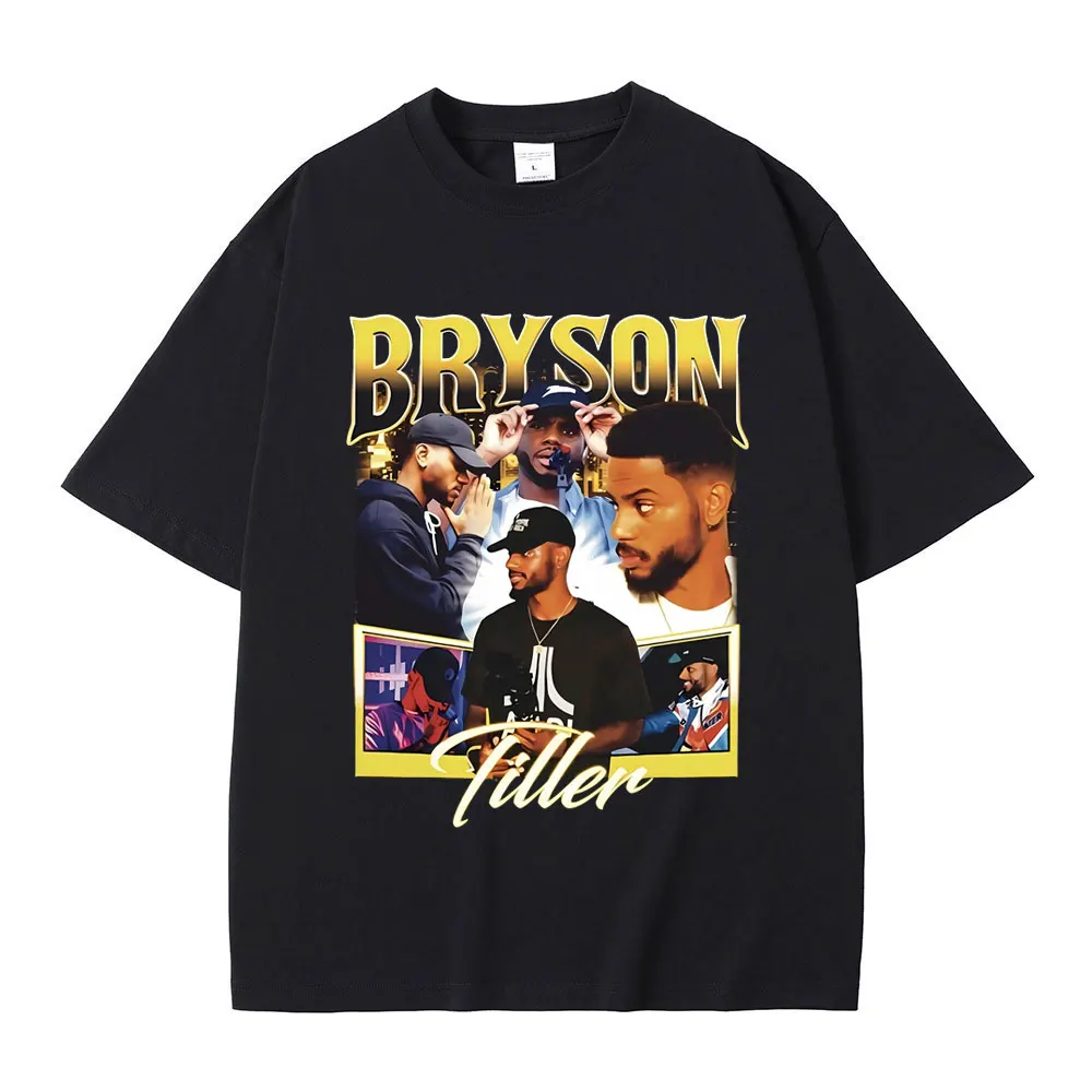 

Rapper Bryson Tiller Hip Hop Oversized T-shirts Men's Vintage Streetwear Men Women Casual Crewneck Tshirt Male Cotton T Shirts