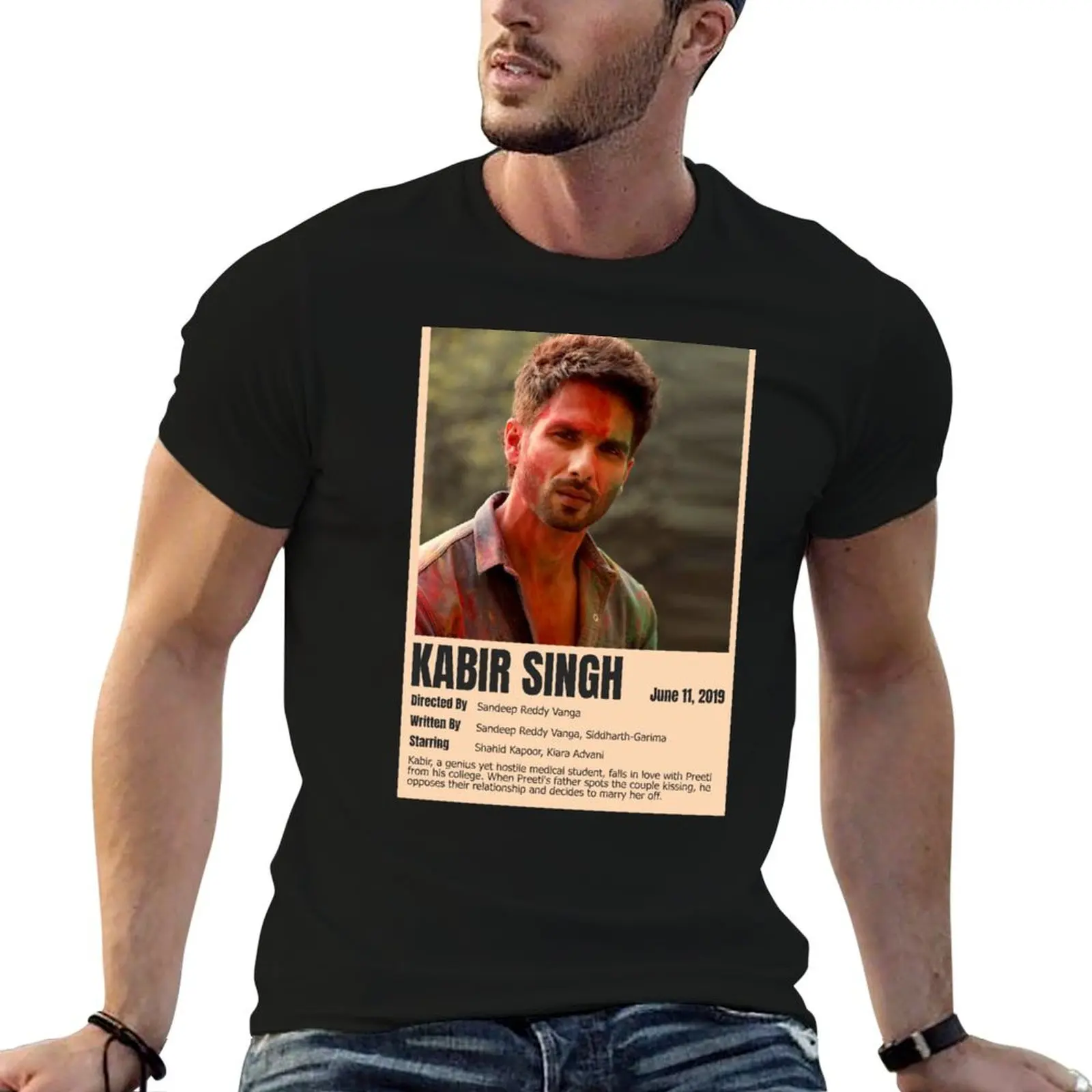 

Bollywood Movie Kabir Singh, Kiara Advani,Shahid Kapoor T-Shirt t shirts with prints t shirts designer T-Shirt