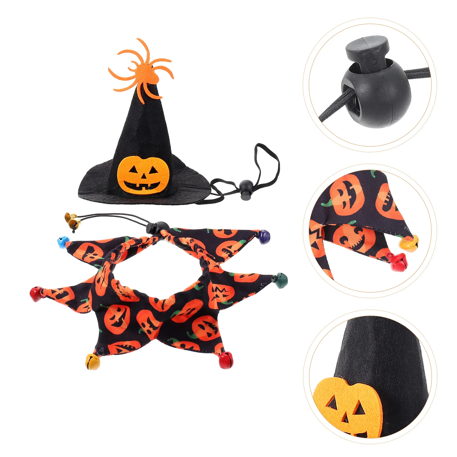 

Fashion The Cat Halloween Scarf Dog Kerchief Metal Bell Pet Decor Party Hat for