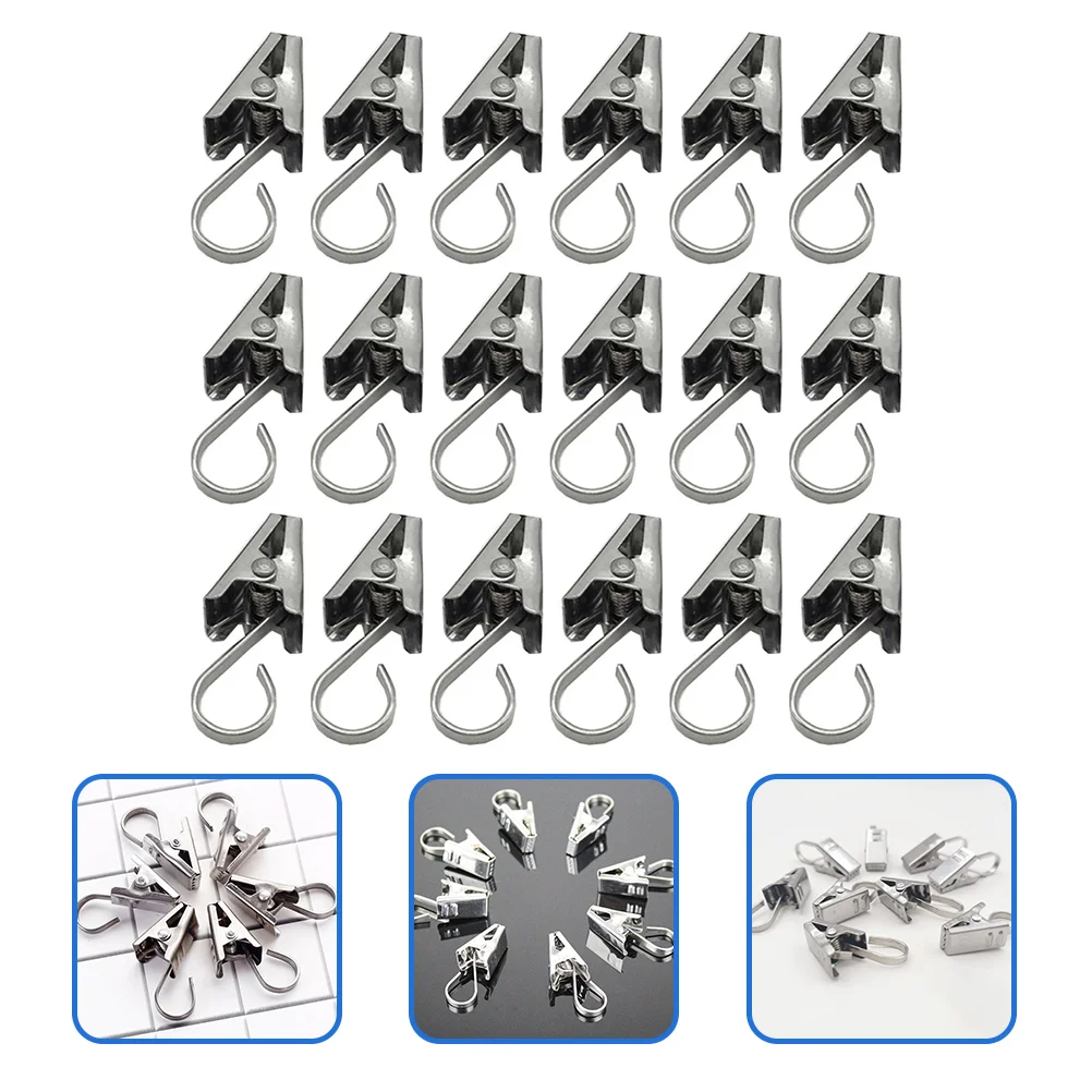 

100 Pcs Curtain Hook Rings Hooks Shower Small Picture Hanging Clip with Coat Hanger Child