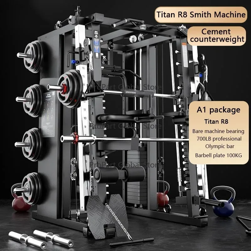 2025 New Home Multi functional Comprehensive Smith Fitness Machine Large Strength Training Longmen  Leg Training Machine Set