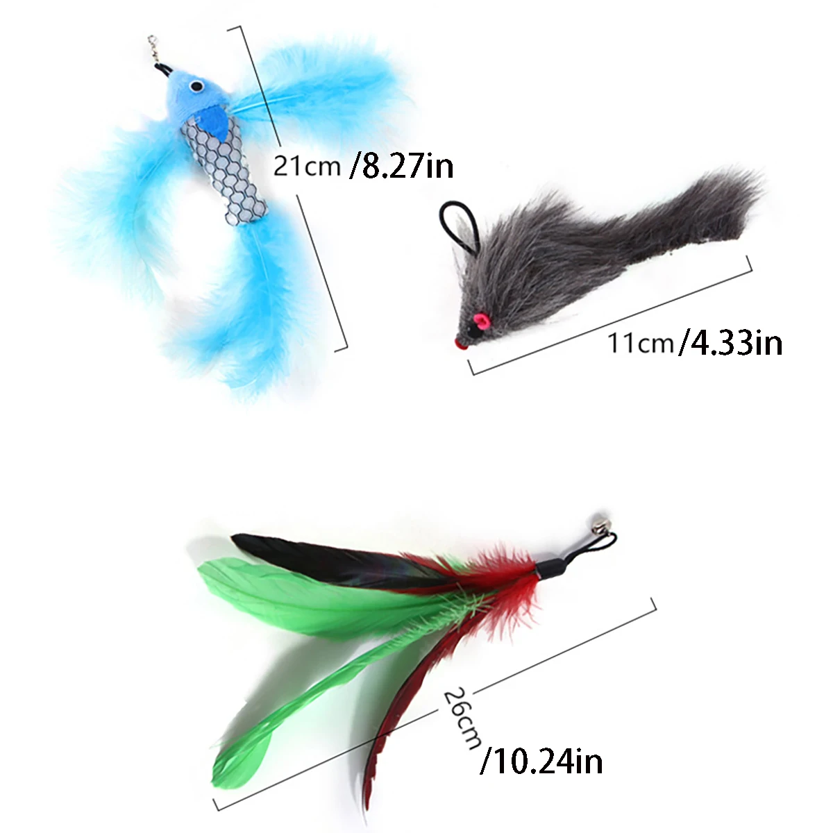 Cat Toys Simulated Insects Interactive Sucker Feather with Bell Cat Stick Toy for Kitten Playing Teaser Wand Toy Cat Supplies