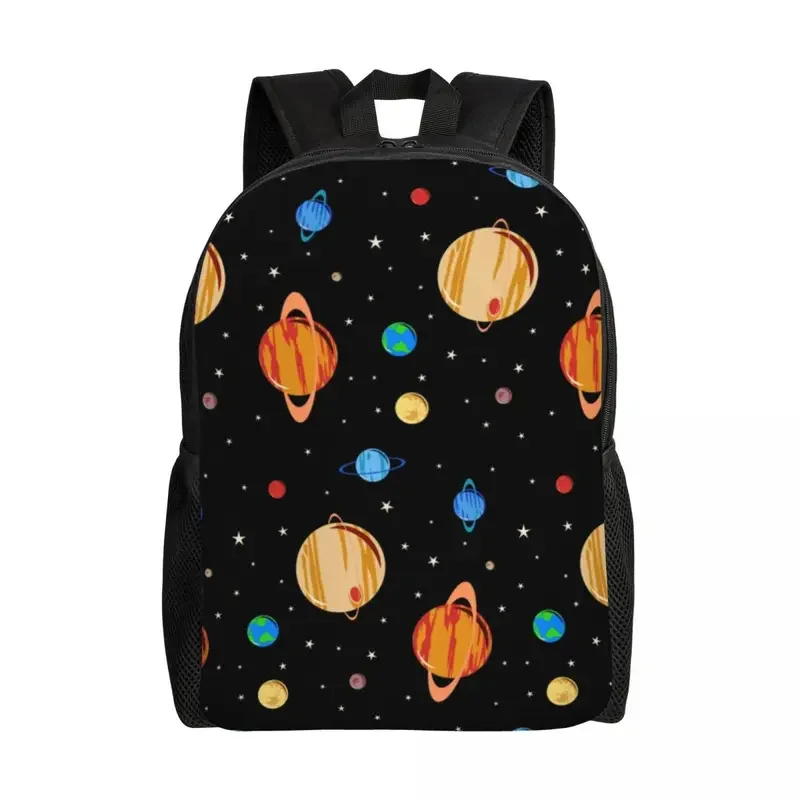 Cute Planets Pattern Laptop Backpack Women Men Fashion Bookbag for School College Student Space Galaxy Universe Bag