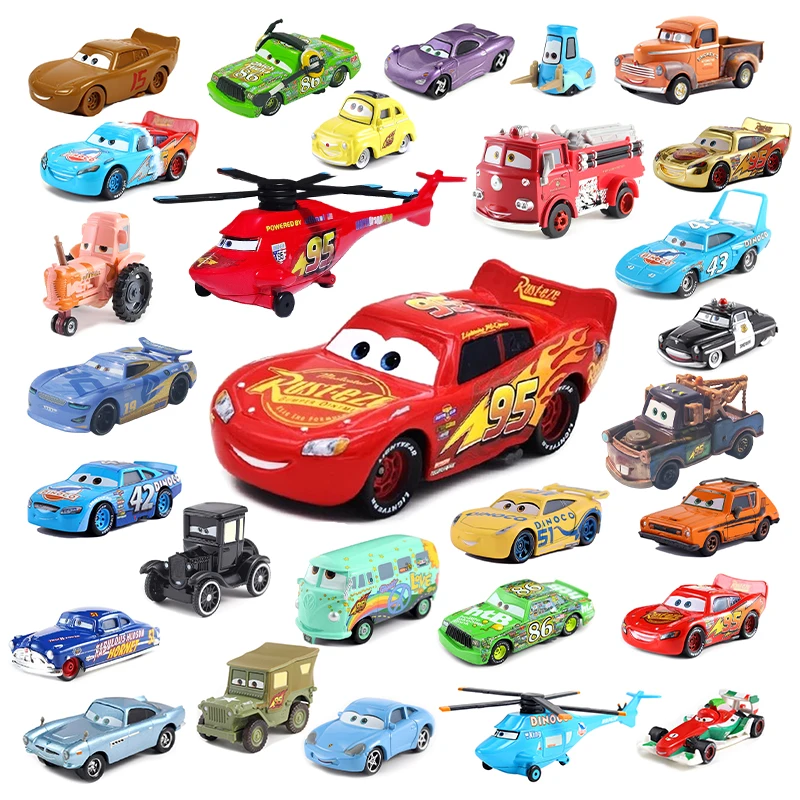 Disney Pixar Cars 2 Lightning Mcqueen Toy Mater Guido Sheriff Lizzie Chick Hicks Diecast Alloy mini Car 3 Toy For Children Gift
