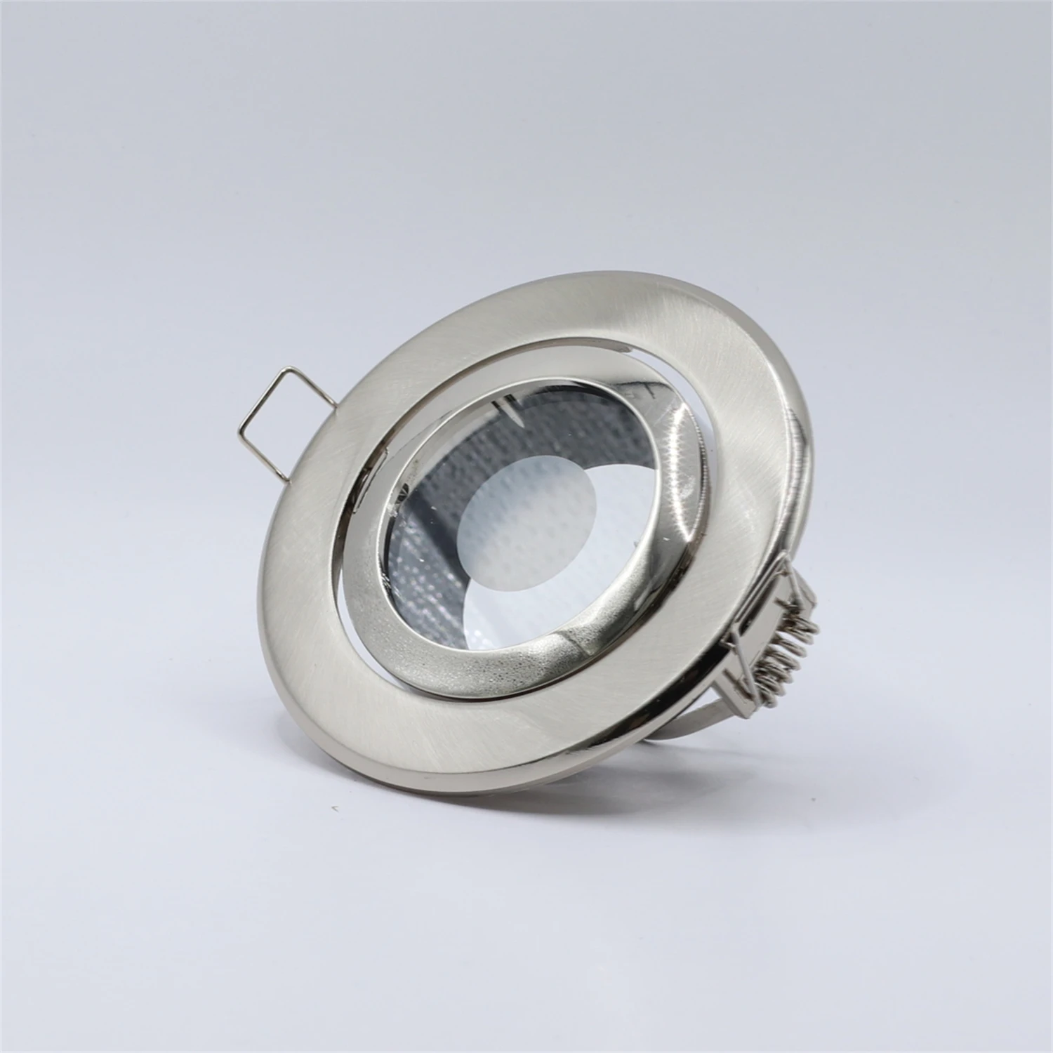 Montagem nivelada LED superfície Downlight, cetim níquel invólucro, fixação Frame, cortar buraco, 70mm