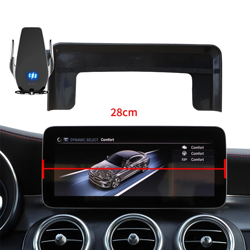 Car Phone Holder For Mercedes-Benz C GLC V-class w204 w205 x253 w447 7/10.25 inch Multimedia Screen Mobile Phone Holder Interior