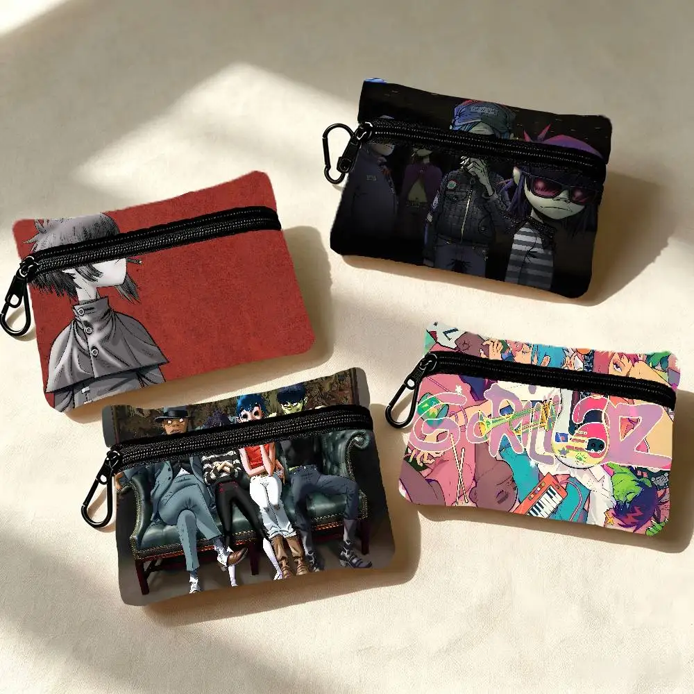 Anime Gorillaz Wear-resistant Oxford Cloth Coin Purse Portable Backpack Hanging Card Storage Bag