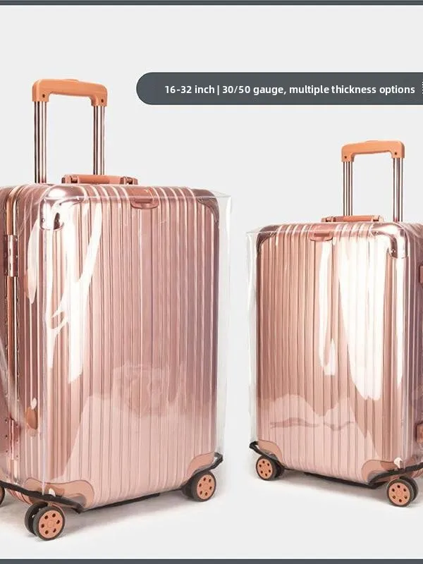 Thiened Transparent Waterproof Travel Lage Protection Cover Dustproof Suitcase Cover for Che-In Baggage with Puller