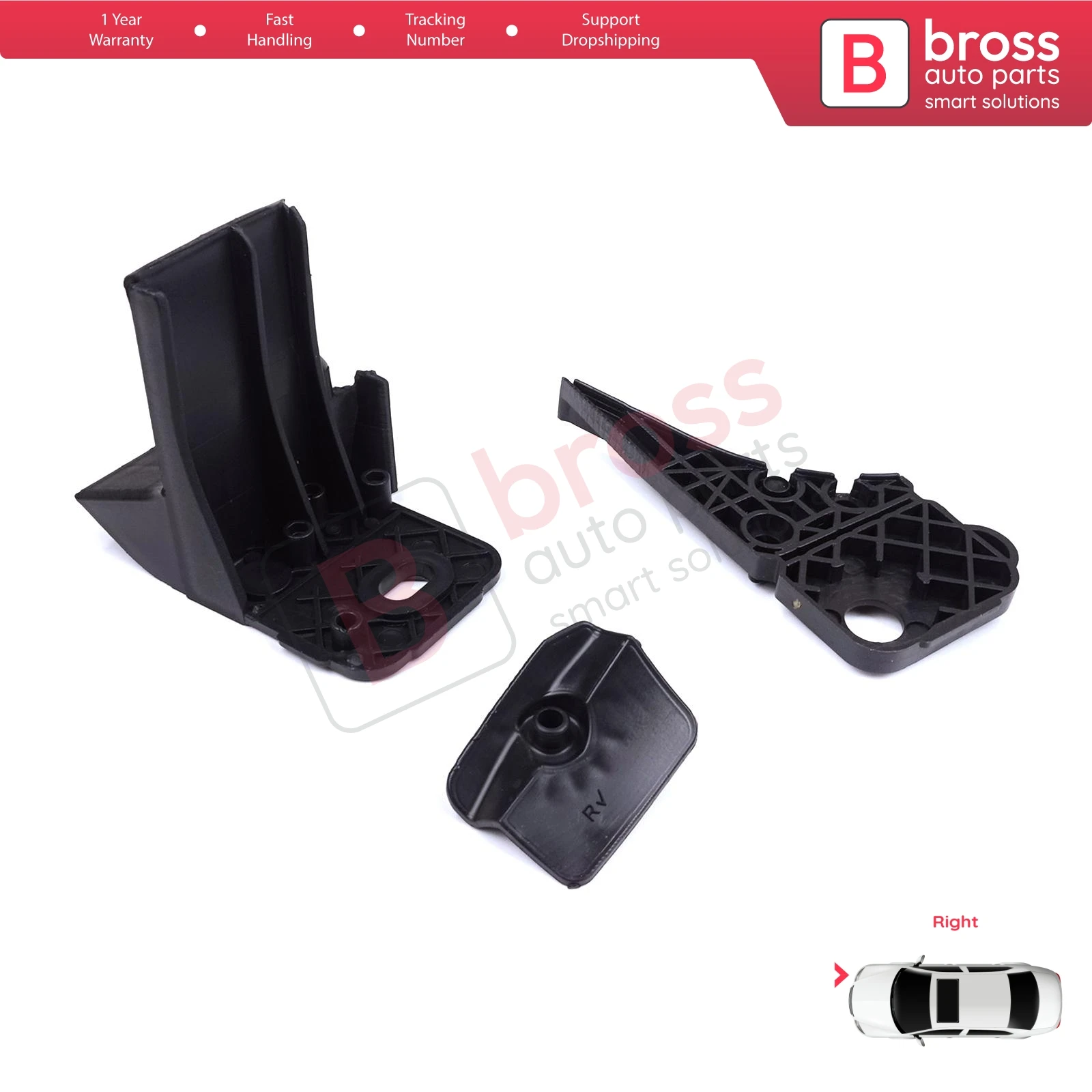 

BHL585-2 Headlight Holder Mount Repair Bracket Tab Set Right Side for Ford Focus MK4 C519 HN HM HP 2018-On JX7B13W029CE