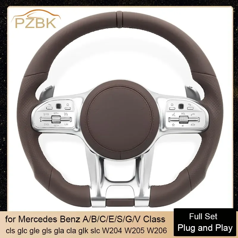 

OEM Brown Car Steering Wheel for Mercedes Benz AMG W204 W205 W177 W213 W221 W222 W464 G350 G63 G65 G500 S450 Glc Gle Gls Gla