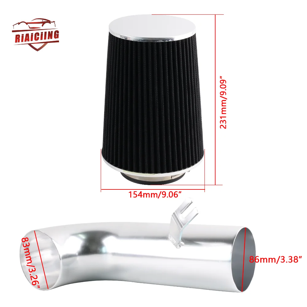 Cold Air Intake System Cold Heat Shield +BLACK Filter for 96-04 Blazer /Sonoma /S-10 4.3L V6 Automobiles Engine Accessories