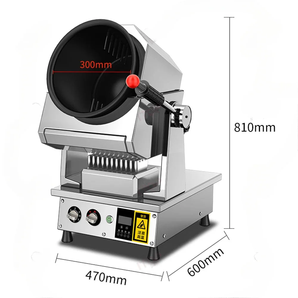 Desktop Commercial Frying Machine,Gas Intelligent Drum Frying Pan,Frying Powder And Noodles Equipment