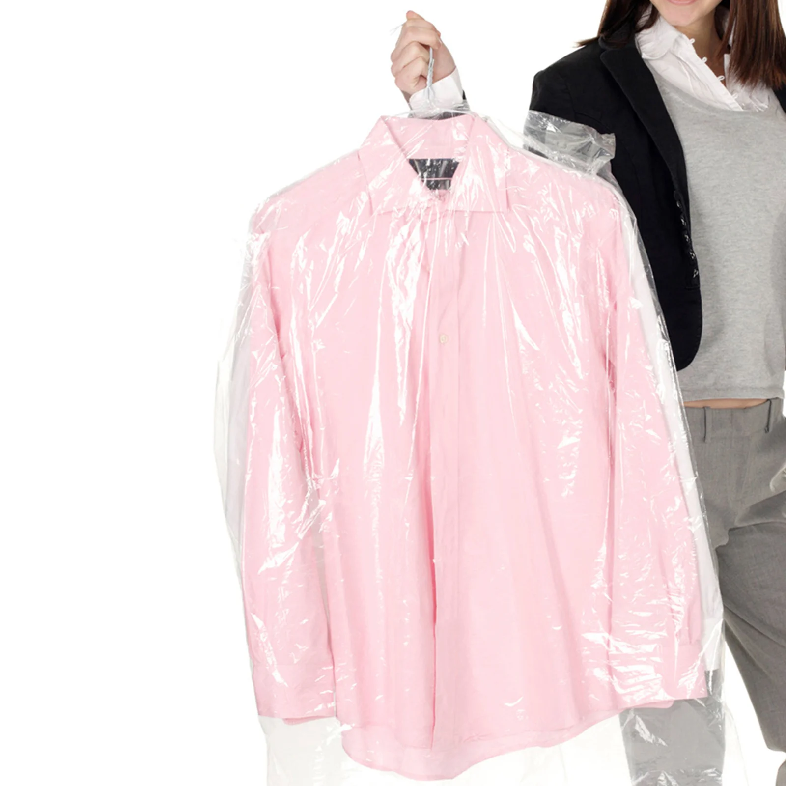 

60Pcs Hanging Garment Covers Transparent Clothes Dustproof Plastic Covers for Closet Home Office Travel Suit Dress Jacket