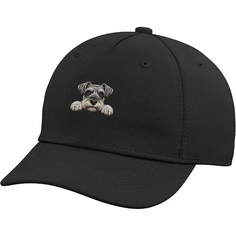 Peeking Schnauzer - Schnauzer Lover Schnauzer Dad Adjustable Baseball Hat