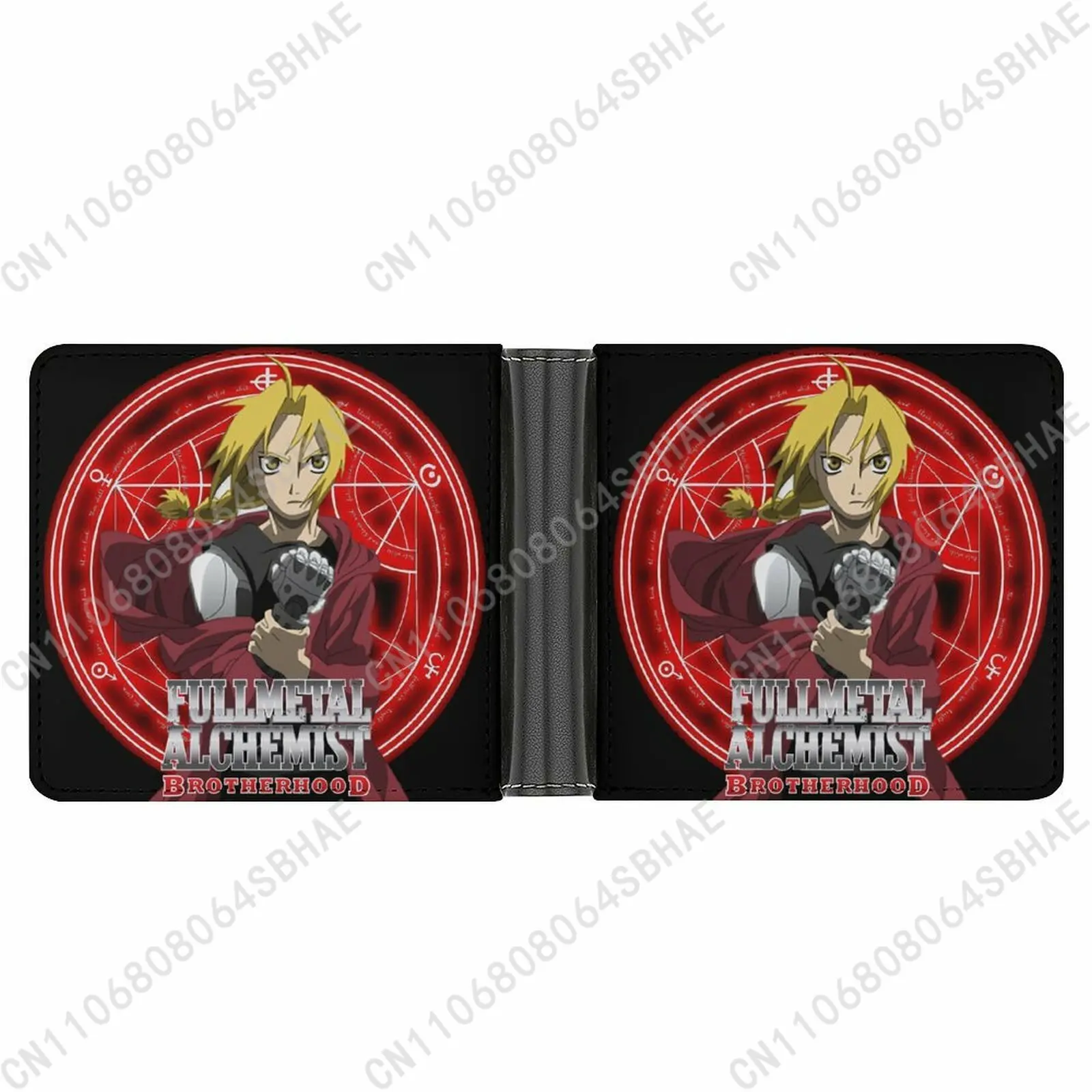 

Fullmetal Alchemist Trendy Leather Wallet Teenage Girls Boys Personalized Slim Credit Card Holder Small Purse School Daily Use