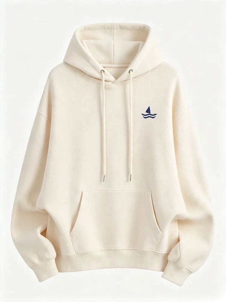 2026 heavyweight Korean style loose hooded sweatshirt men women long sleeved autumn high-end brand embroidered boutique pullover