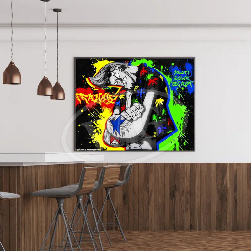 Anime One Piece Poster Wall Art Franky Straw Hat Prints Japanese Cartoon Canvas Painting Room Home Decor Bedroom No FramePicture