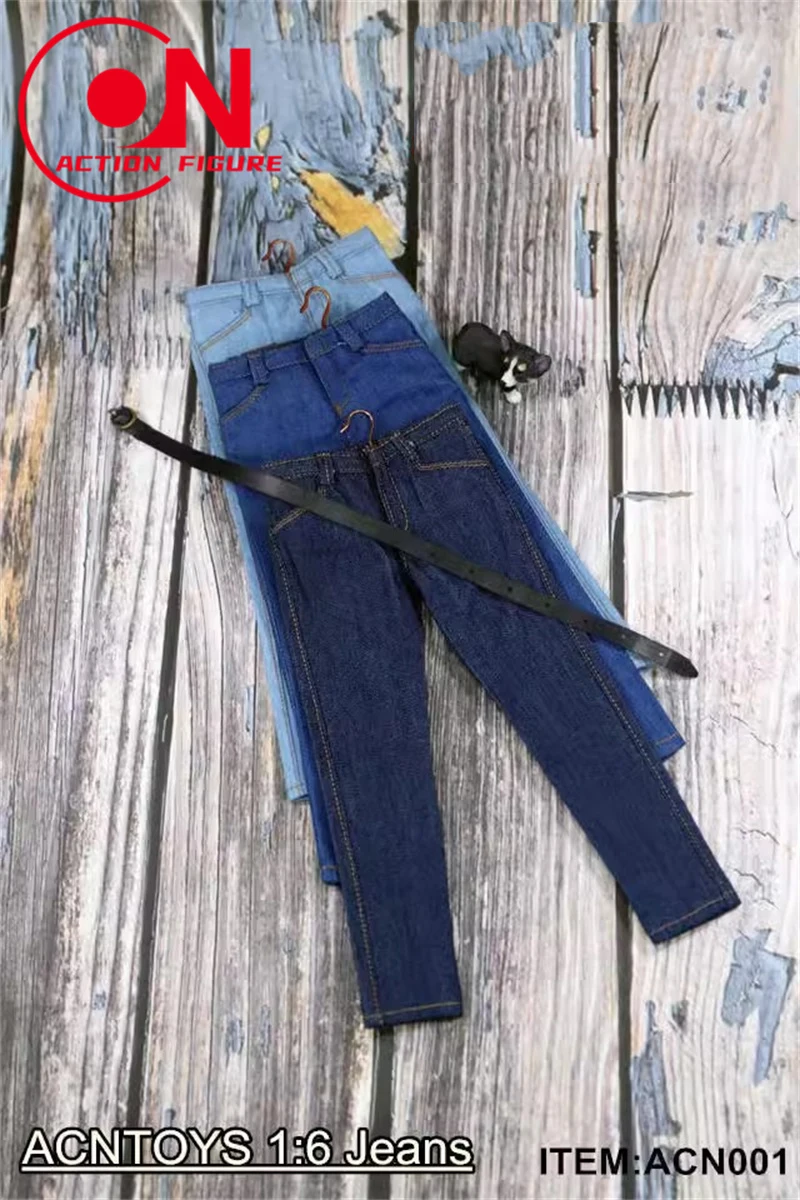 Acntoys Acn001 1/6 Schaal Mannelijke Slanke Jeans Broek Broek Broek Kleding Model Fit 12 Inch Soldaat Action Figure Body Poppen Speelgoed