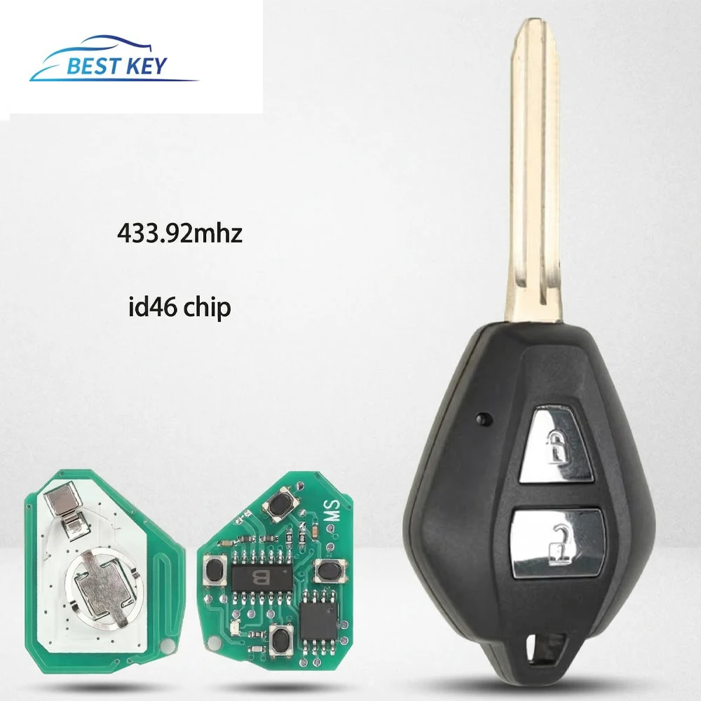 BEST KEY 433.92MHz Remote Car Key Fob 2 Buttons with ID46 Chip for Isuzu D-Max Holden Colorado Auto Key Control Replacement