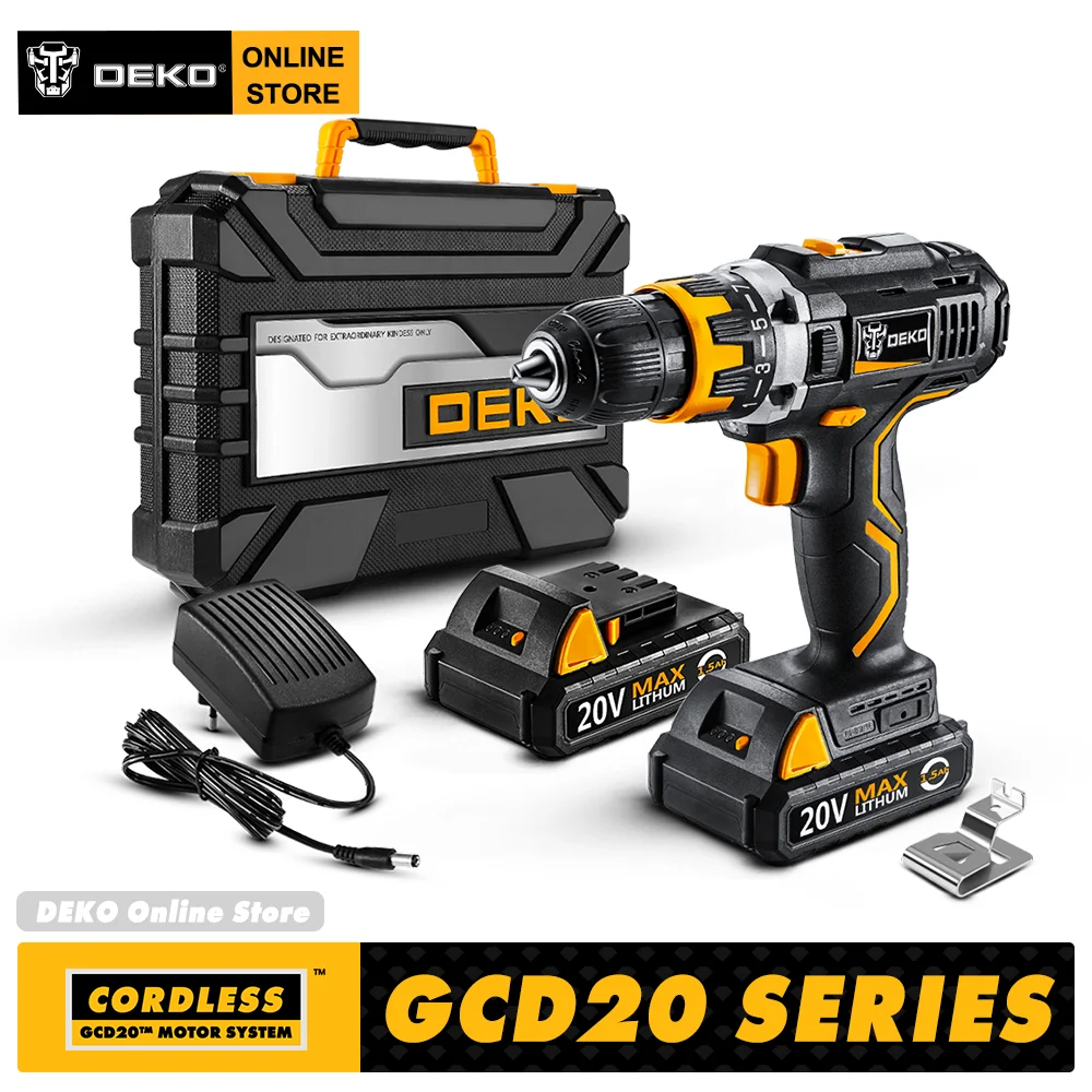 DEKO 20V MAX CORDLESS DRILL IMPACT DRILL (DU3 ONLY) ELECTRIC SCREWDRIVER POWER TOOL (GCD20DU2/3)