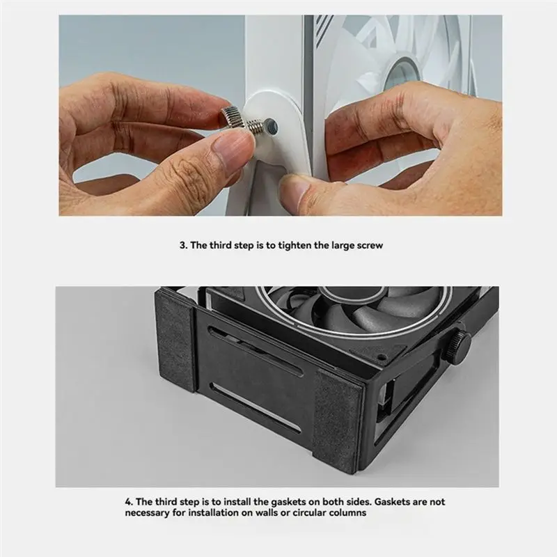 Support de ventilateur de refroidissement externe, support polyvalent pour ventilateurs PC 120 et 140Mm, Rotation à 360 degrés