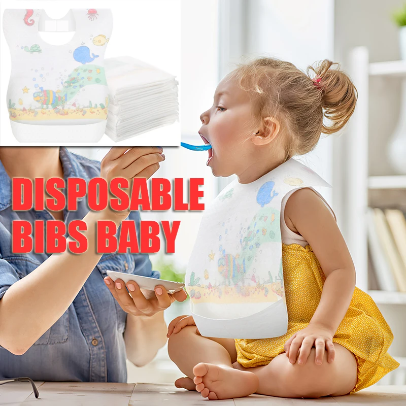 

40pcs Disposable Waterproof Bibs for Baby Feeding Toddler Meal Kids Eating Unisex Protect Clothes Dry Comfortable Baby