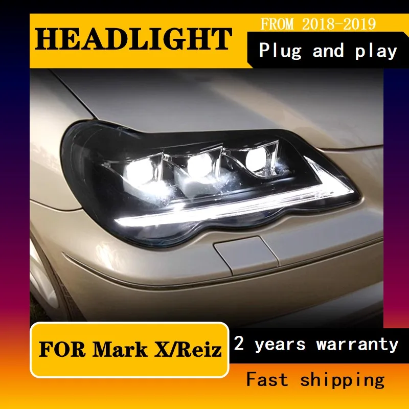 

Car Styling for Head Lamp for Toyota Mark X Headlight 2005-2009 Headlights Reiz DRL Turn Signal High Beam Angel Eye Projecto