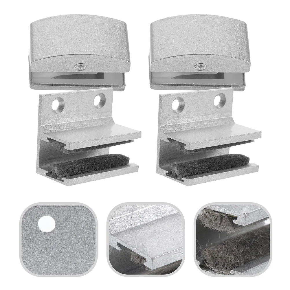 

4 Pcs Glass Door Swing Stopper Bottom Shower Hardware Replacement Track Guide Botom