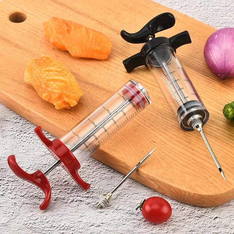 Meat Injector Syringe With 3 Marinade Injector Needles for BBQ Grill Turkey Maker Kit Marinade Flavor Injector