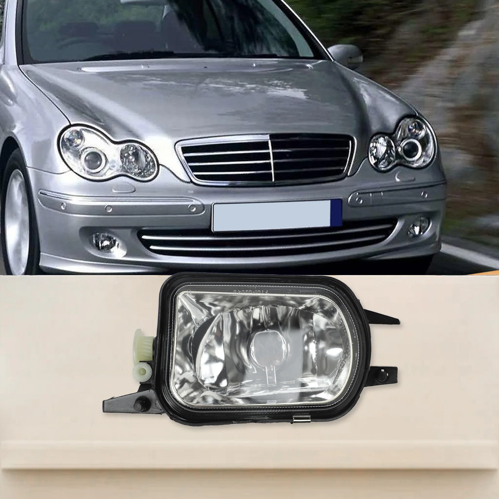 Fog Light Assembly Front Fog Lamps Size As Shown In The Picture ABS Construction Quick Installation For Mercedes-Benz
