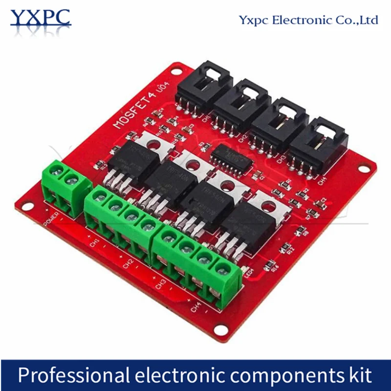 Quatro Canal Route Switch Module para Arduino, 4 Route, botão MOSFET, IRF540, V4.0 +, isolado Power Board, blocos de construção eletrônicos