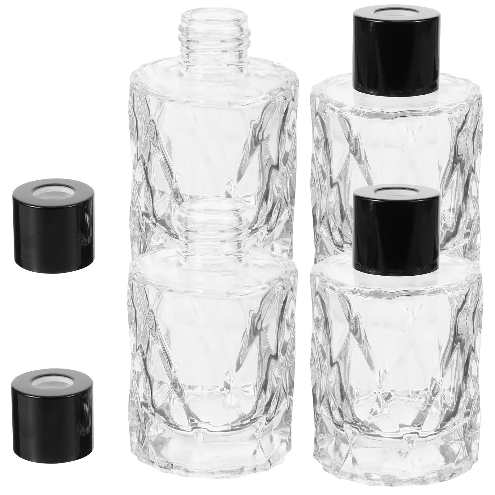 

4Pcs Glass Diffuser Bottle Containers Aroma Essential Oil Perfume Home Decor Elegant Unique Gift Perfume Diffuser Bottle