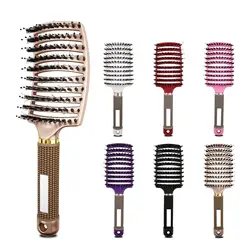 Salon Hair Brush Comb Detangling Hair Brush Women Wet Massage Comb Bristle Nylon Hairdressing Hairbrush Salon Styling Tools