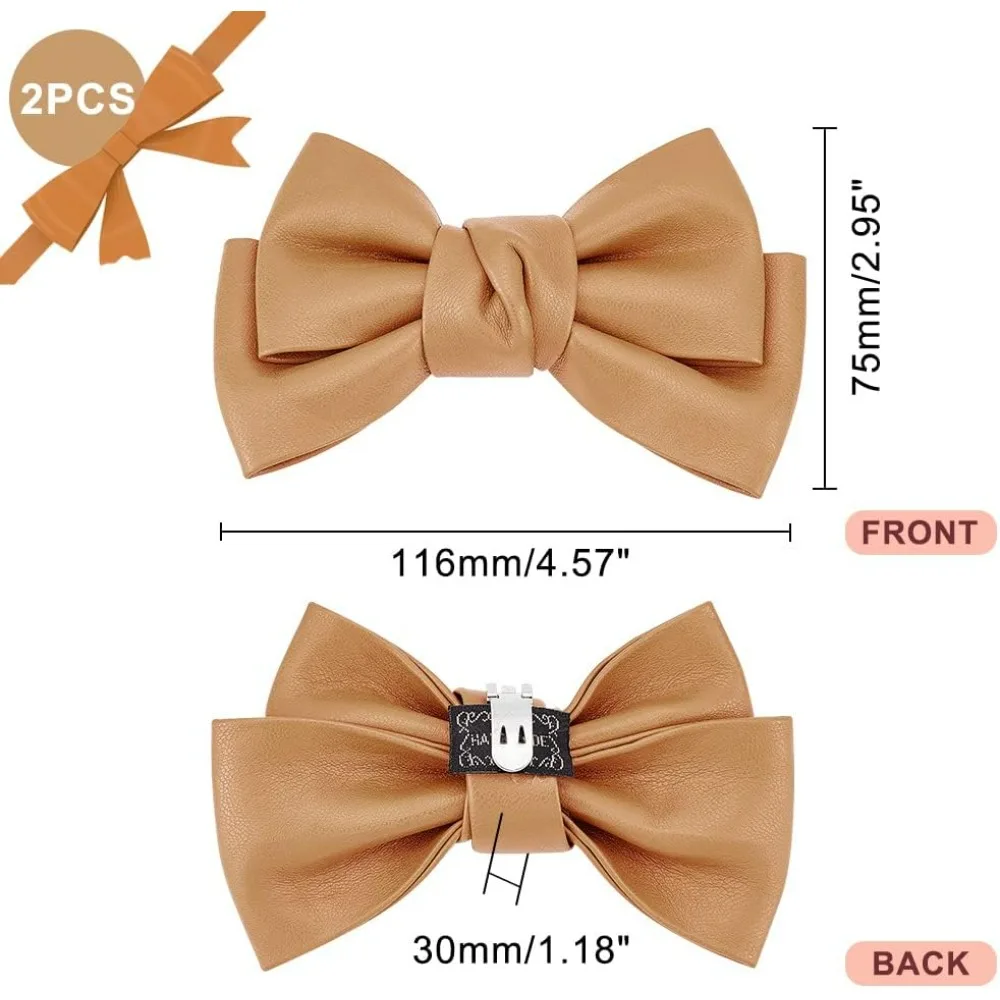 Bow Shoe Clips 2pcs Leather  Jewelry Clips Detachable  Buckle Big Bow Butterfly  Clips Fashion  Clothes