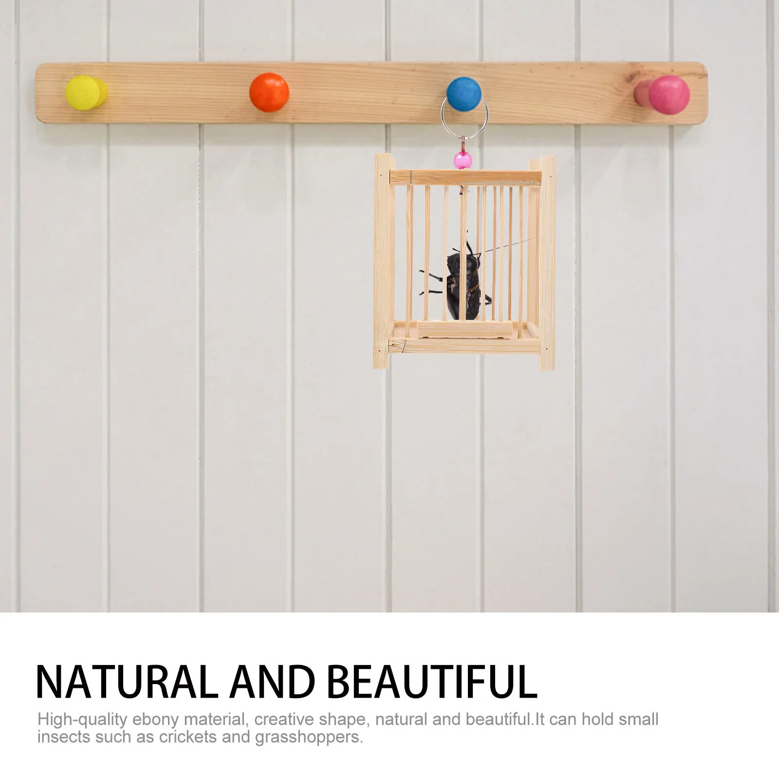 

Bamboo Cricket Cage Portable Grasshopper Holding Cage for Kids Outdoor Insect Exploration Reusable Small Insects Carrier