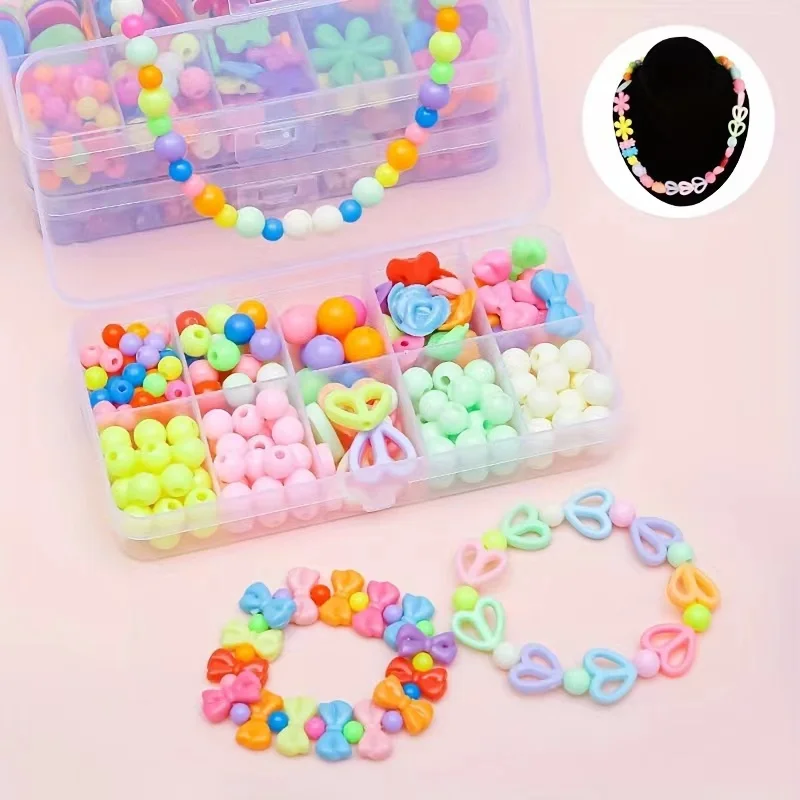 DIY Handmade Beaded Toy with Accessory Set Children Creative Girl Weaving Bracelet Jewelry Making Toys Educational Children Gift