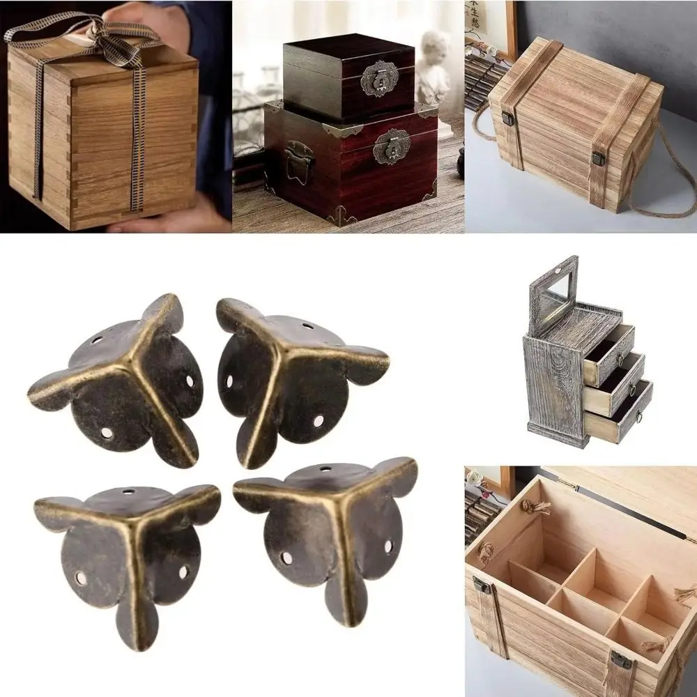 10pcs Alloy Furniture Corner Protectors Bronze Color Vintage Metal Edge Guard Covers Rustproof Corner Guards Furniture Supplies
