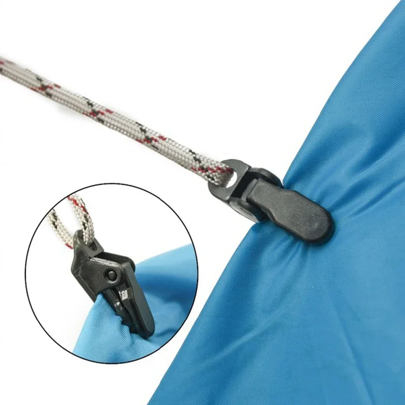 10pcs Travel Outdoor Camping Plastic Double Hole Tent Rope Buckle Clip