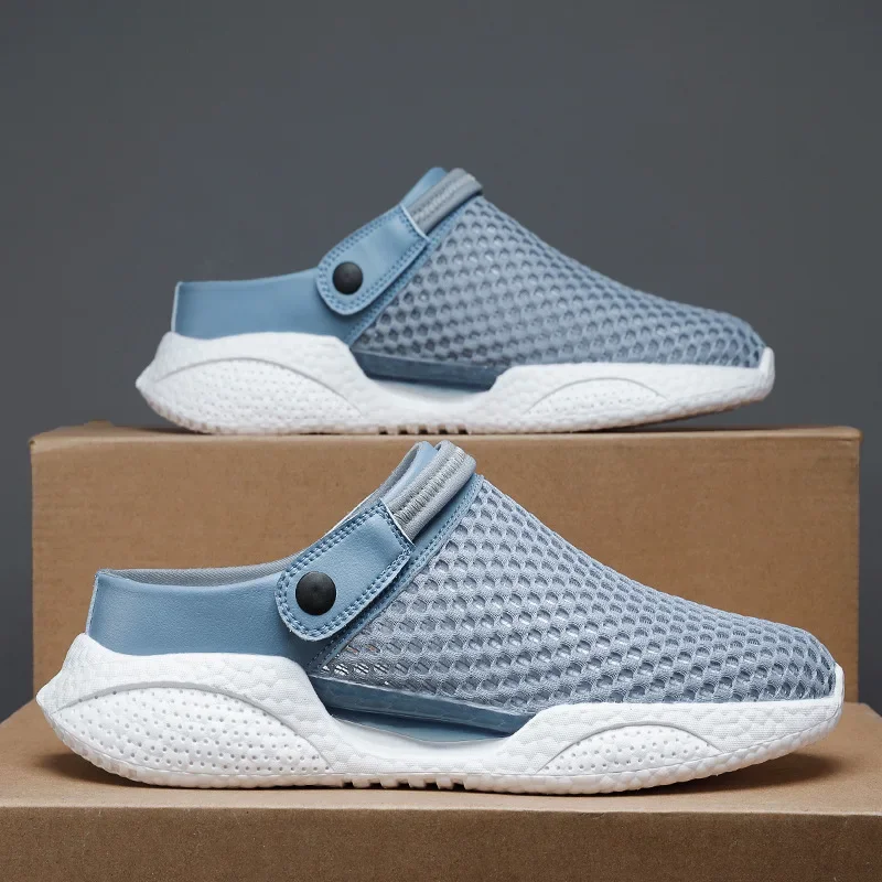 

2025 Summer New Sandal Breathable Bath Slippers Anti Slip Sports Casual Height Increasing Beach Sandals Outside Men's Slippers