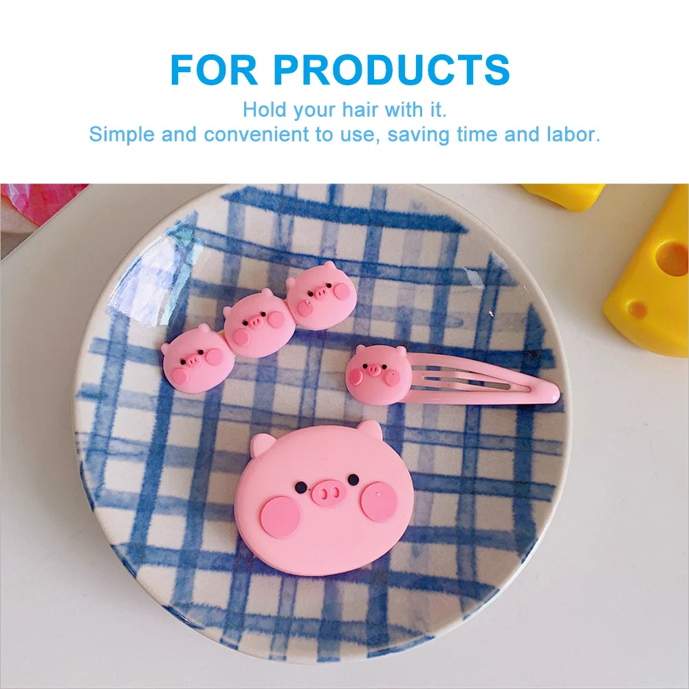 

12Pcs Cartoon Pig Hairpins Barrettes Pink Creative Hair Clips for Party Wedding Daily Hair Accessories Pig Hairpins