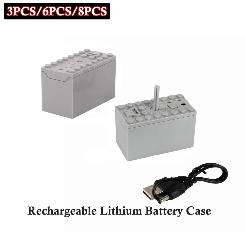 

Rechargeable Lithium Battery Box Cartridge with built-in Battery Modified Power Up Tool For Car Train Motor MOC Building Blocks