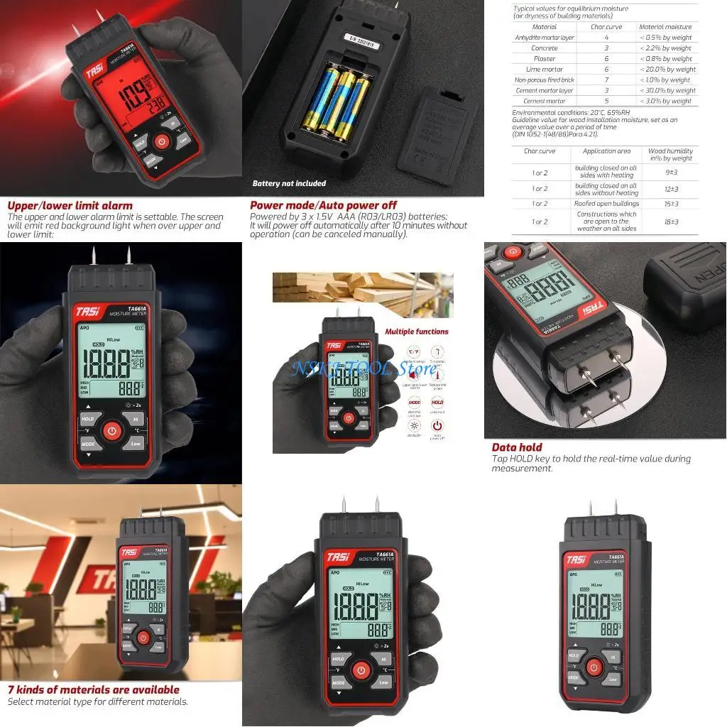 

L8RC LCD Humidity Tester Two-Pins Hygrometer Moisture Meter Damp Detector